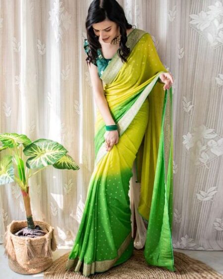 Women Floral Woven Georgette Saree