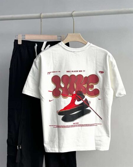 Black Pent & Printed White T-Shirt