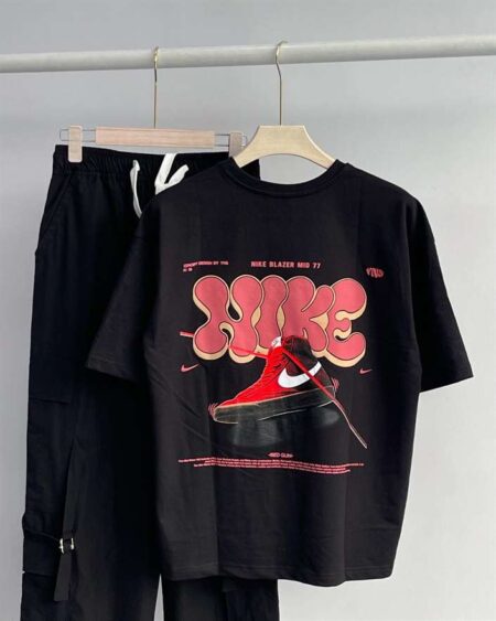 Black Pent & Printed Black T-Shirt